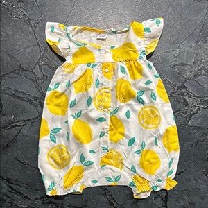 PatPat Yellow and Green Baby Romper